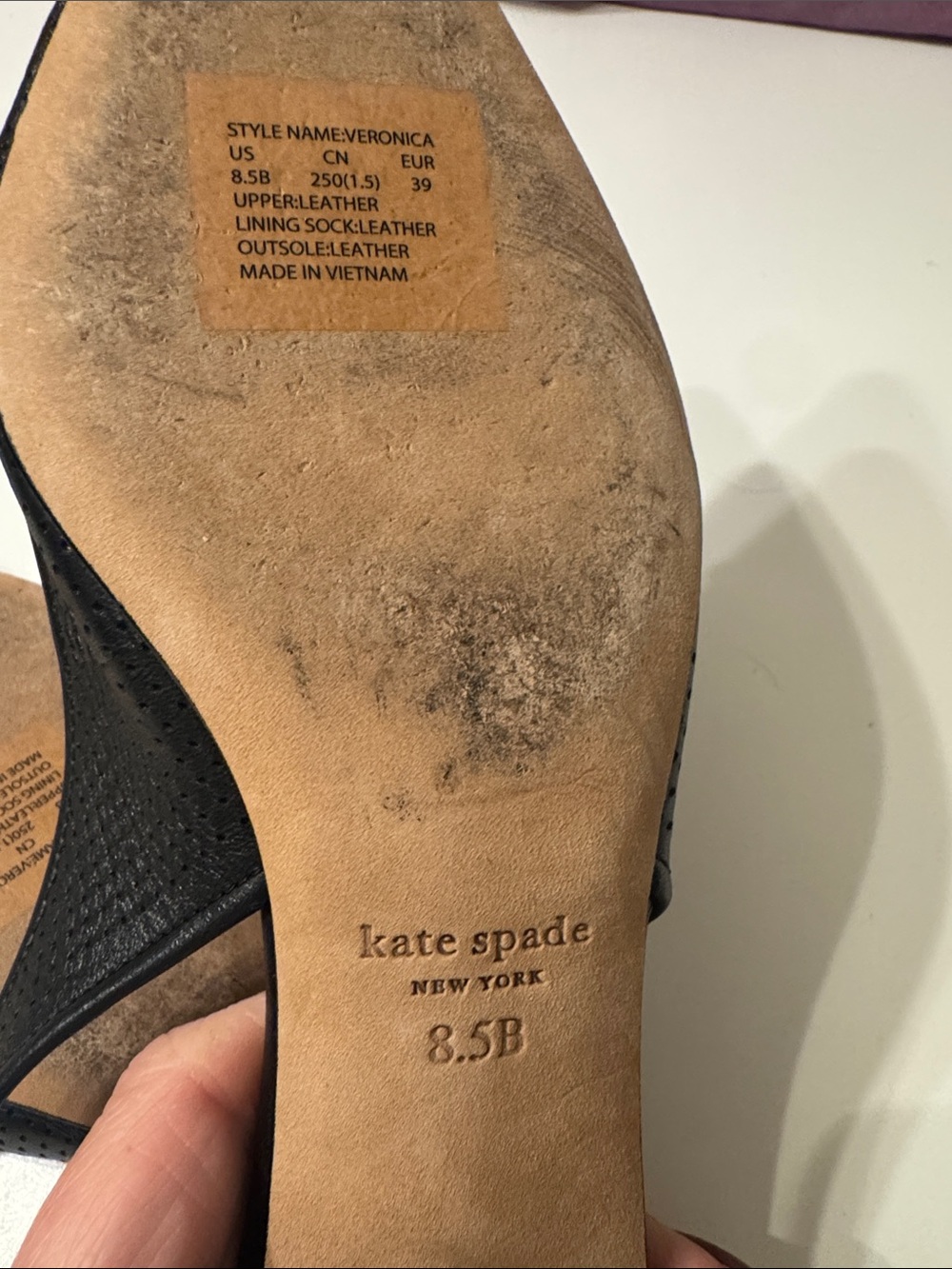 KATE SPADE NEW YORK VERONICA SLINGBACK FLATS SIZE 8.5 EUC - Picture 7 of 8